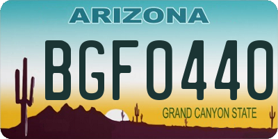 AZ license plate BGF0440