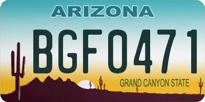 AZ license plate BGF0471