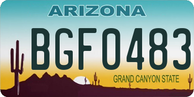 AZ license plate BGF0483