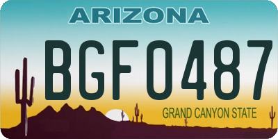 AZ license plate BGF0487