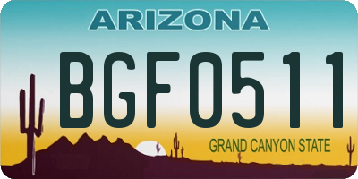 AZ license plate BGF0511