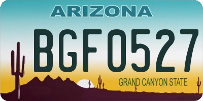 AZ license plate BGF0527