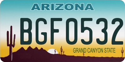 AZ license plate BGF0532