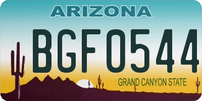 AZ license plate BGF0544