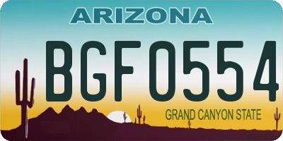 AZ license plate BGF0554