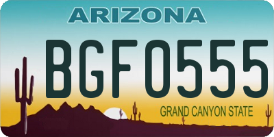 AZ license plate BGF0555