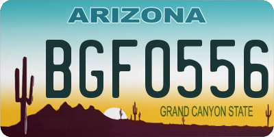 AZ license plate BGF0556