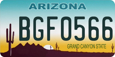 AZ license plate BGF0566