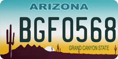 AZ license plate BGF0568