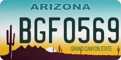 AZ license plate BGF0569