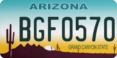 AZ license plate BGF0570