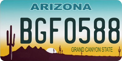 AZ license plate BGF0588