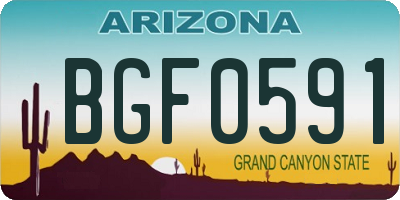AZ license plate BGF0591