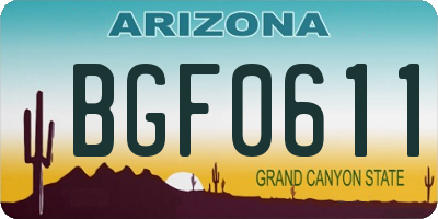 AZ license plate BGF0611