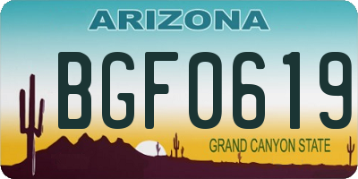 AZ license plate BGF0619