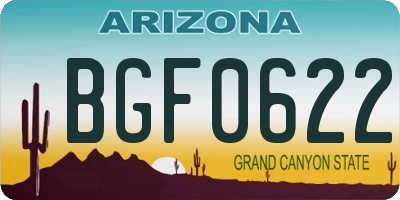 AZ license plate BGF0622