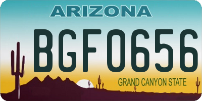 AZ license plate BGF0656