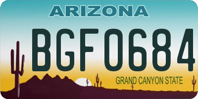 AZ license plate BGF0684