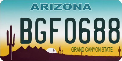 AZ license plate BGF0688