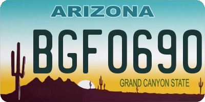 AZ license plate BGF0690