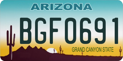 AZ license plate BGF0691