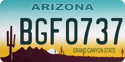 AZ license plate BGF0737