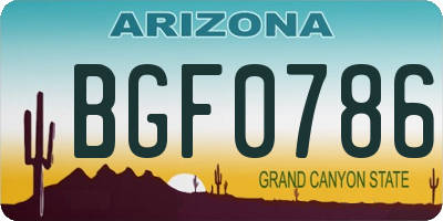 AZ license plate BGF0786
