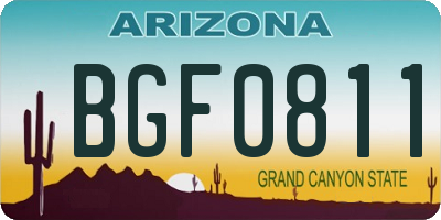 AZ license plate BGF0811
