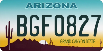 AZ license plate BGF0827