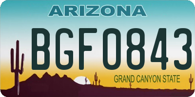 AZ license plate BGF0843