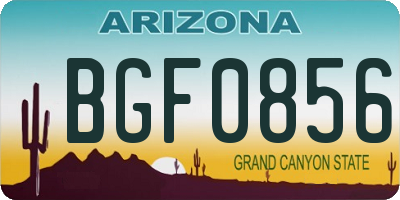 AZ license plate BGF0856