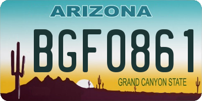 AZ license plate BGF0861