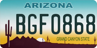 AZ license plate BGF0868