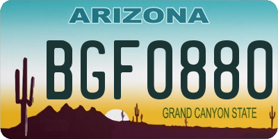 AZ license plate BGF0880