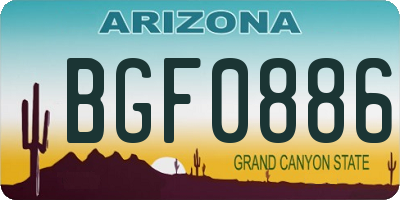 AZ license plate BGF0886