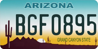 AZ license plate BGF0895
