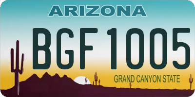 AZ license plate BGF1005