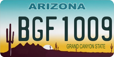 AZ license plate BGF1009