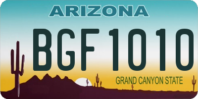 AZ license plate BGF1010
