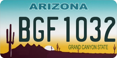 AZ license plate BGF1032