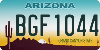 AZ license plate BGF1044