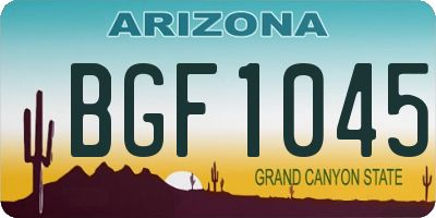 AZ license plate BGF1045