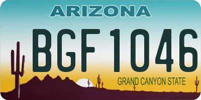 AZ license plate BGF1046