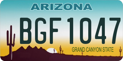 AZ license plate BGF1047