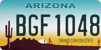 AZ license plate BGF1048