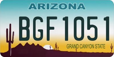 AZ license plate BGF1051