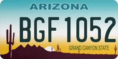 AZ license plate BGF1052