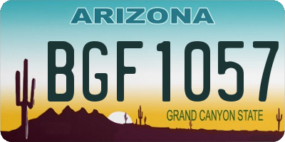 AZ license plate BGF1057