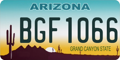 AZ license plate BGF1066