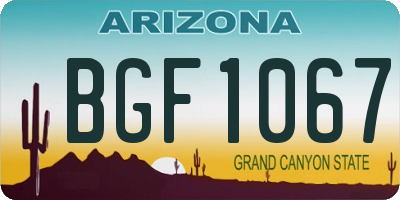 AZ license plate BGF1067
